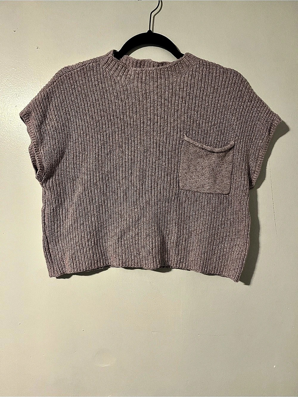 Free People Textured Knit Crew Neck Boxy Sweater - Size Small Like New